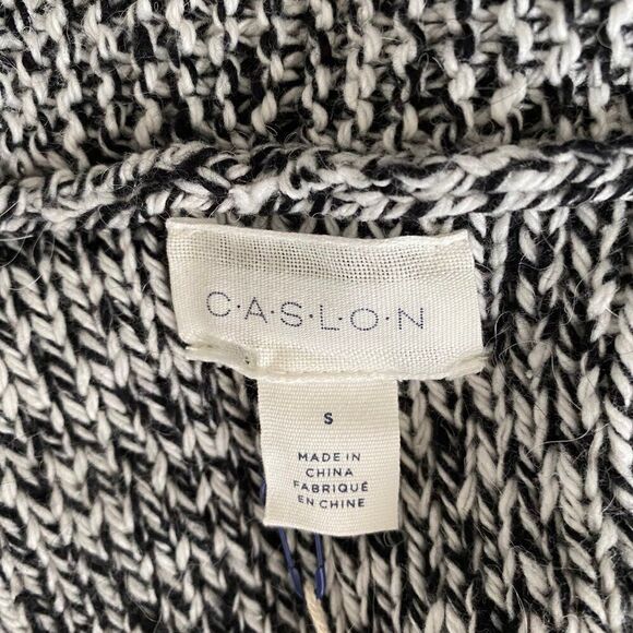 Caslon Nordstrom Chunky Black White Open Front Duster SZ S NWT - Picture 8 of 12